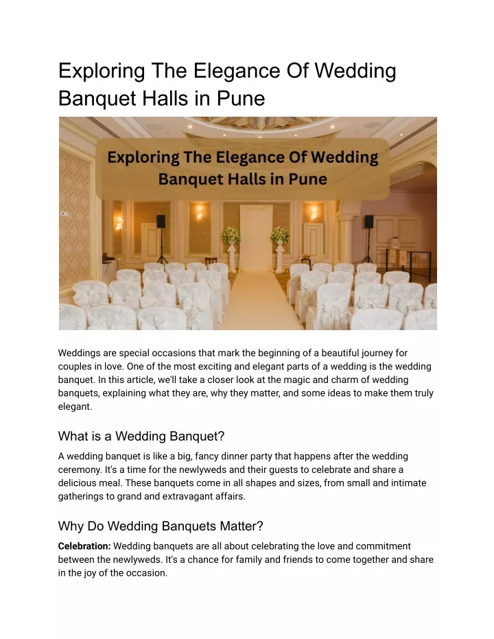 exploring the elegance of wedding banquet halls