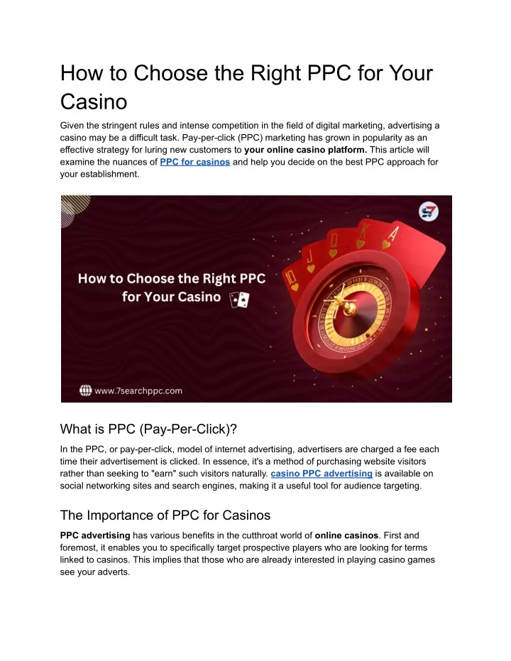 how to choose the right ppc for your casino