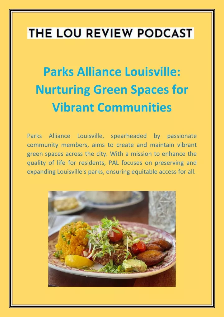 parks alliance louisville nurturing green spaces