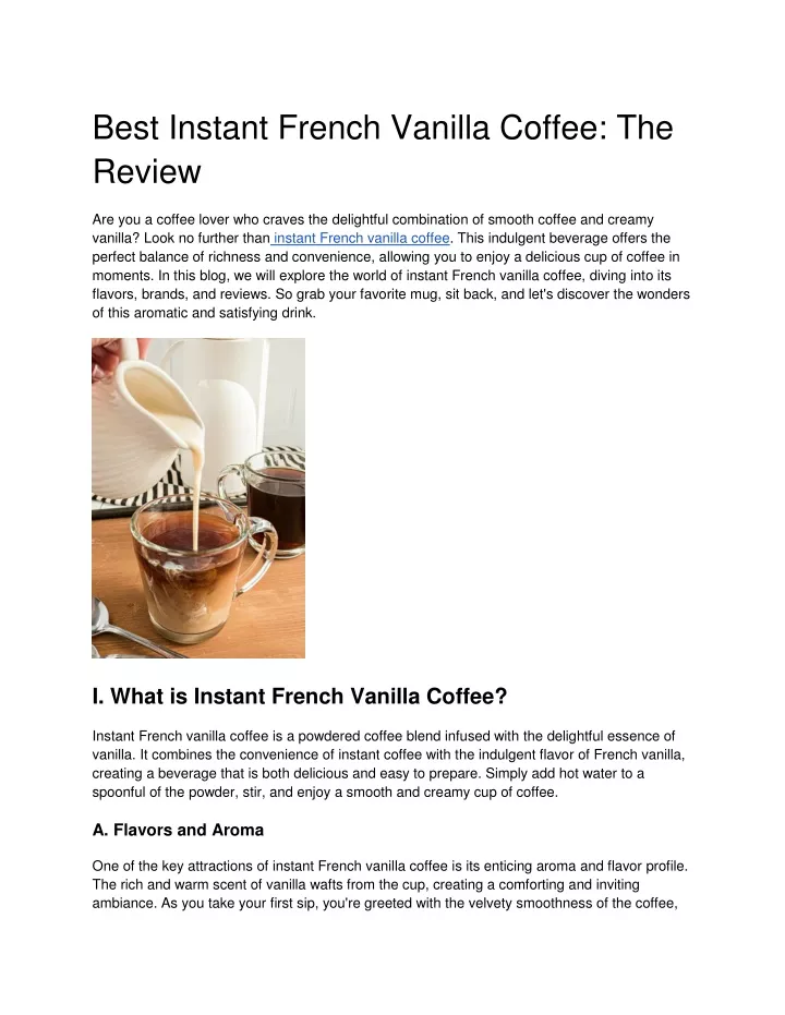 best instant french vanilla coffee the review