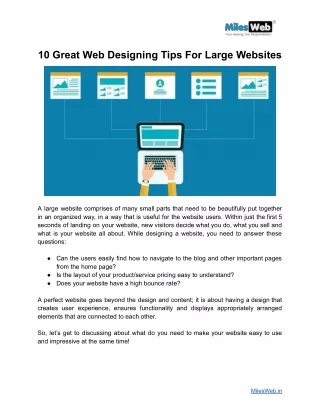 10 Great Web Designing Tips For Large Websites