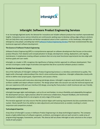 infarsight software product engineering services
