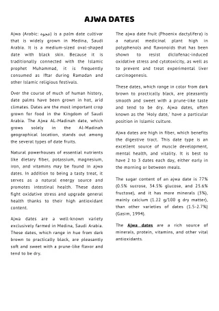 Guide to Ajwa Dates