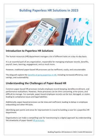 Building Paperless HR Solutions in 2023