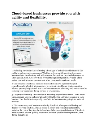 cloud based businesses provide you with agility
