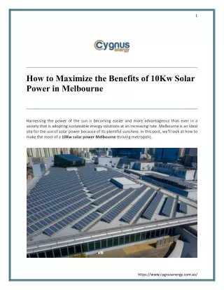 How to Maximize the Benefits of 10Kw Solar Power in Melbourne