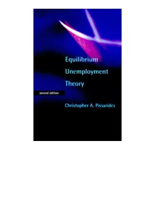 Ebook download Equilibrium Unemployment Theory 2Nd Edition unlimited