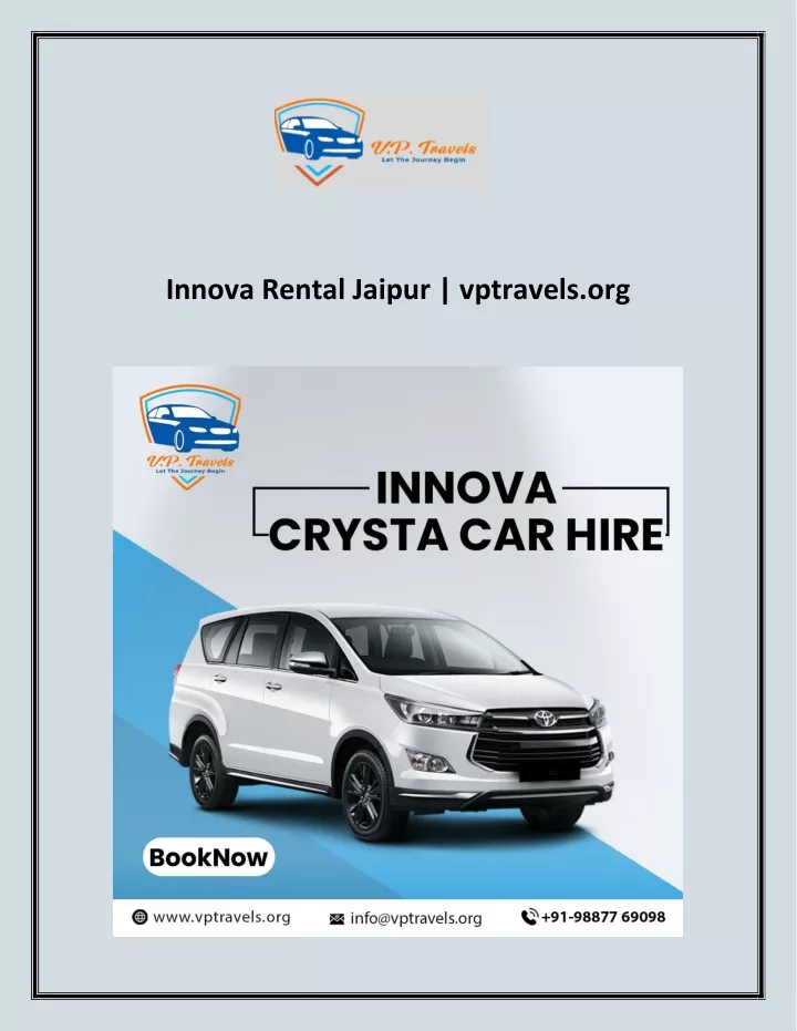 innova rental jaipur vptravels org