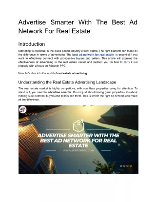 Advertise Smarter With The Best Ad Network For Real Estate