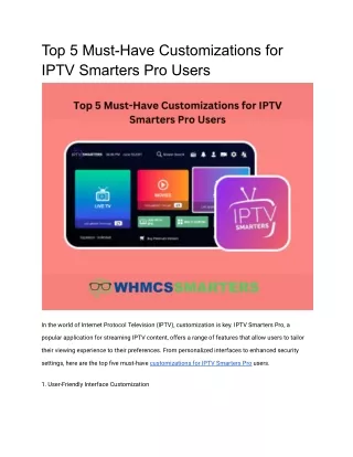 top 5 must have customizations for iptv smarters