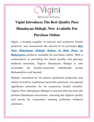 vigini introduces the best quality pure
