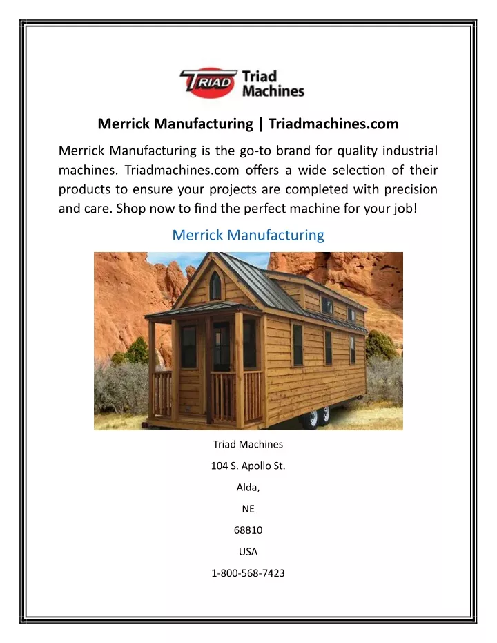 merrick manufacturing triadmachines com