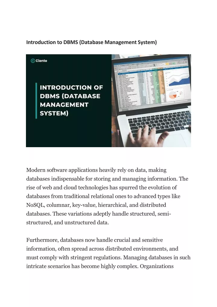 dbms powerpoint presentation free download