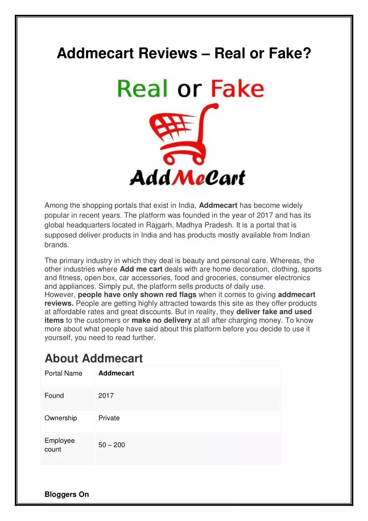 addmecart reviews real or fake