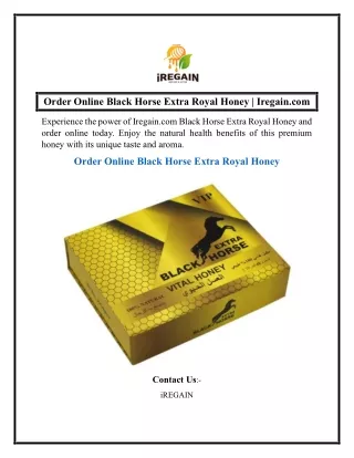 Order Online Black Horse Extra Royal Honey  Iregain.com