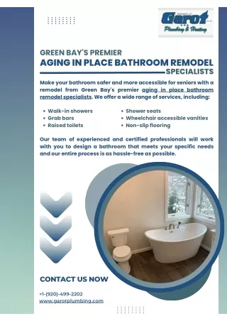 Green Bay's Premier Aging in Place Bathroom Remodel Specialists