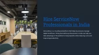 hire servicenow professionals in india