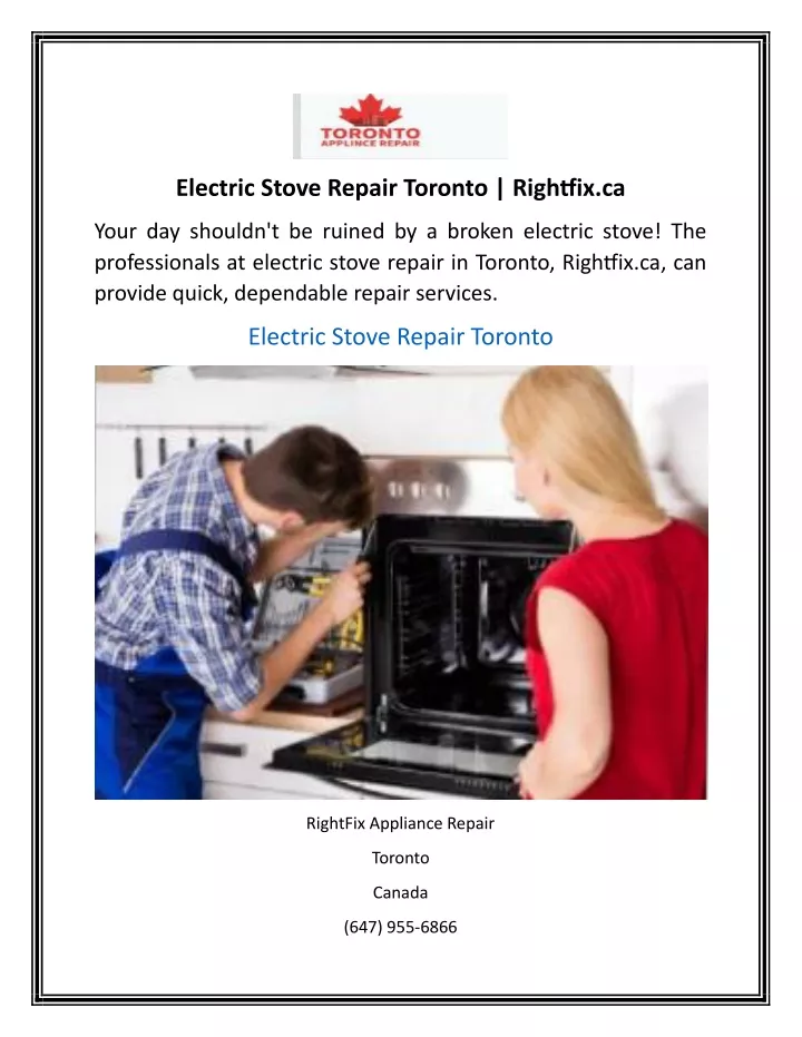 electric stove repair toronto rightfix ca