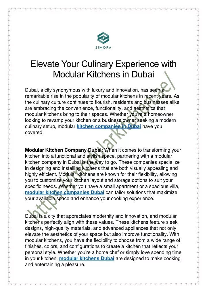 elevate your culinary experience with modular