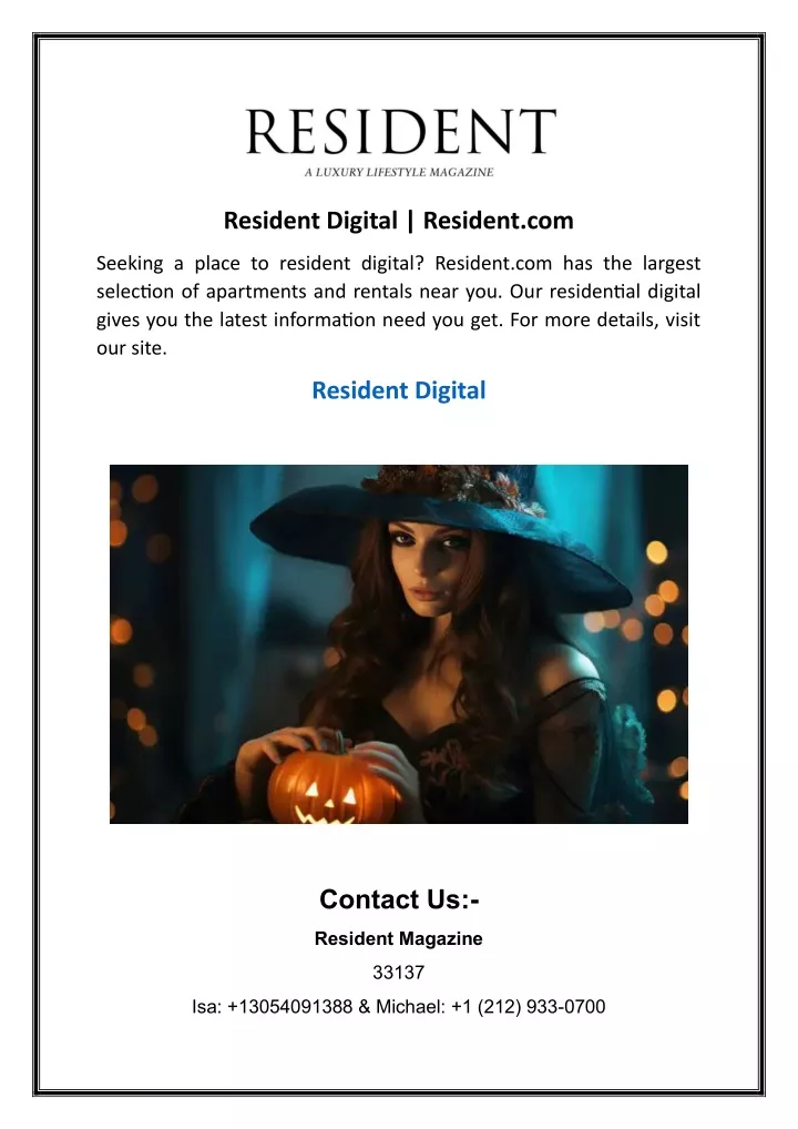 resident digital resident com