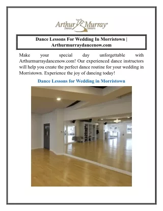 Dance Lessons For Wedding In Morristown  Arthurmurraydancenow