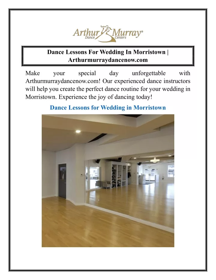dance lessons for wedding in morristown