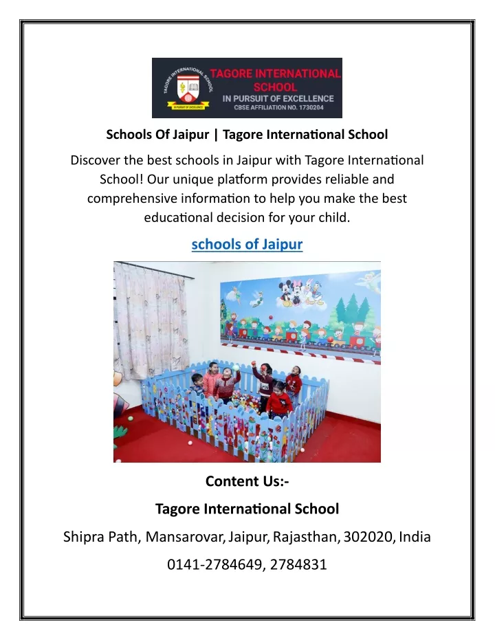 schools of jaipur tagore international school