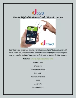 Create Digital Business Card  Dcard.com
