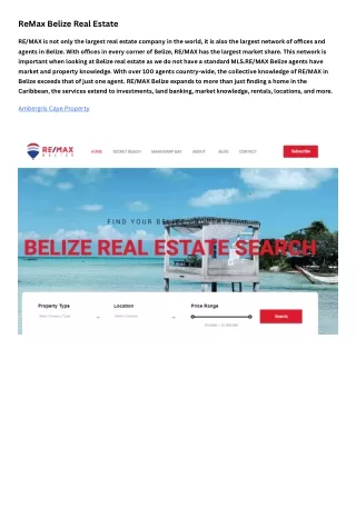 ReMax Belize Real Estate