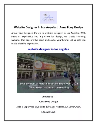 Website Designer In Los Angeles   Anna Fong Design