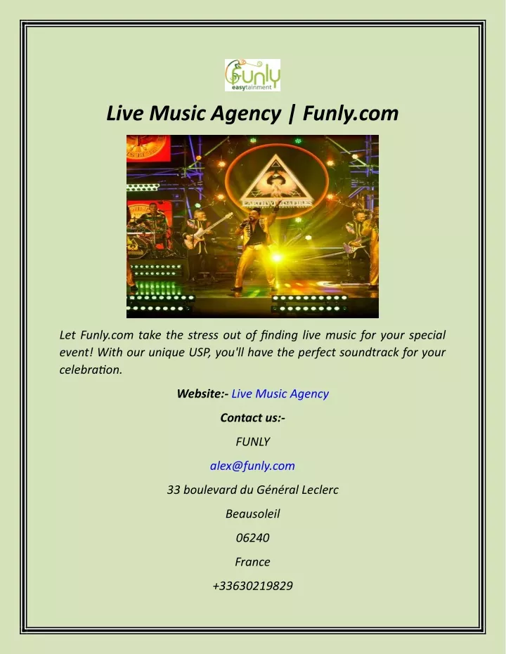 live music agency funly com