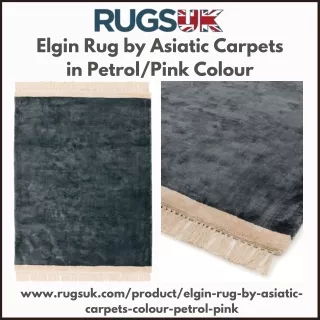 Elgin Rug by Asiatic Carpets in Petrol/Pink Colour