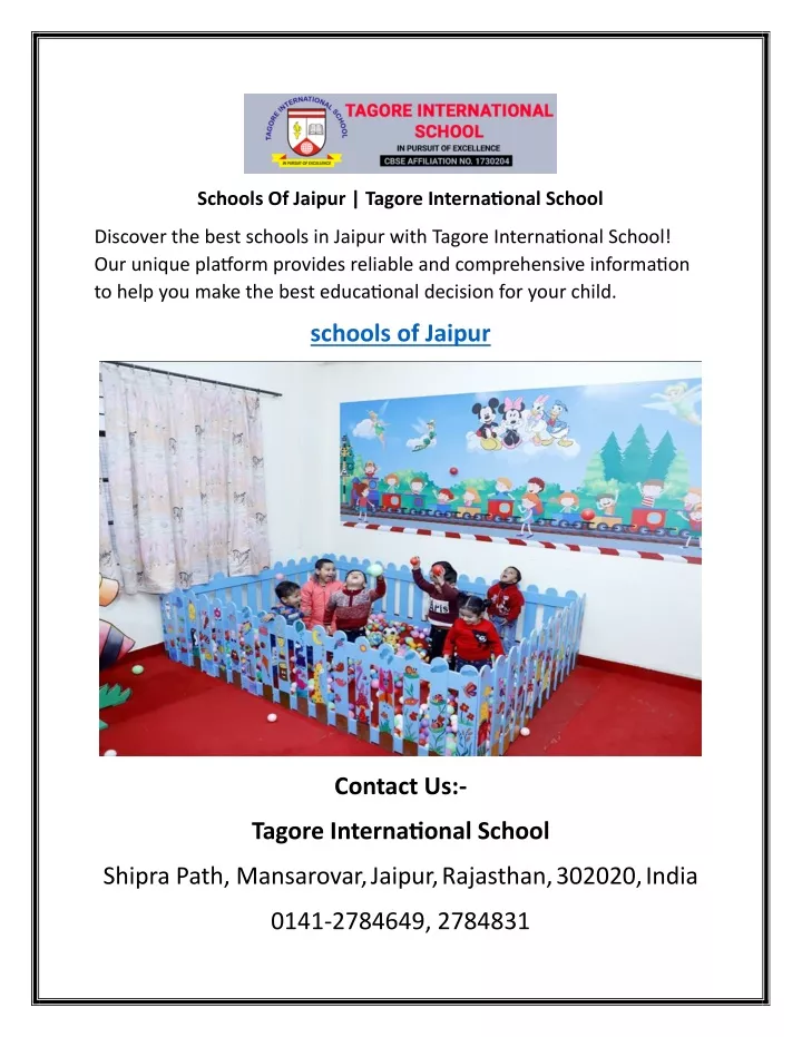 schools of jaipur tagore international school