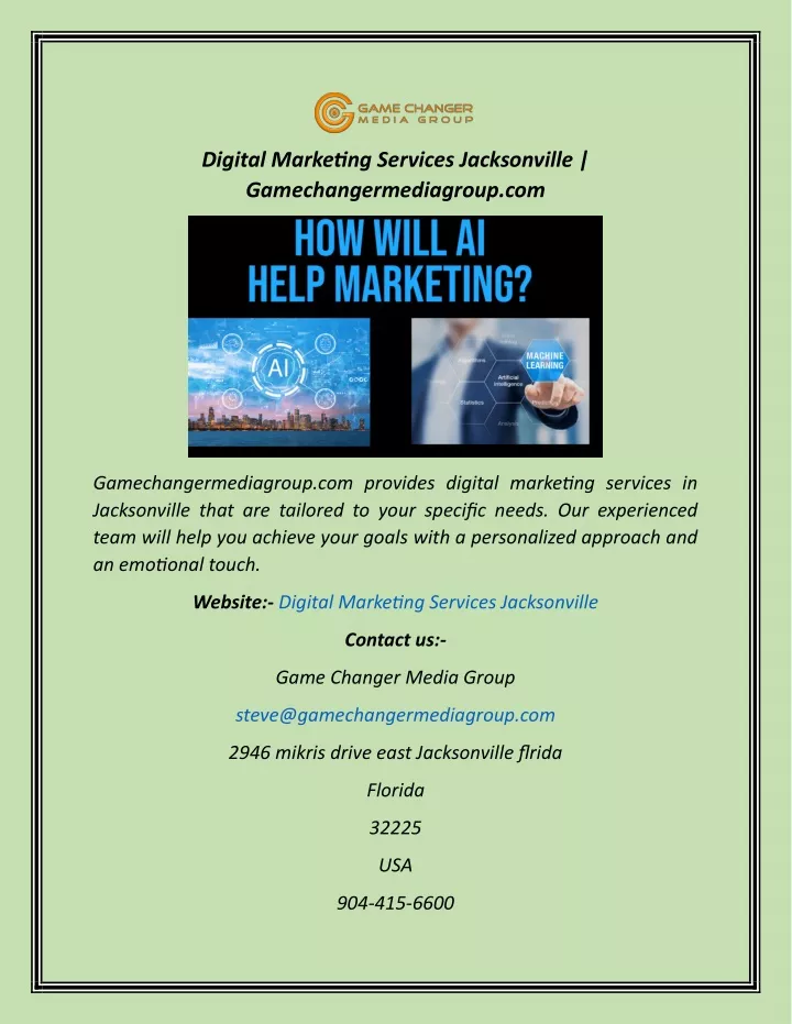 digital marketing services jacksonville