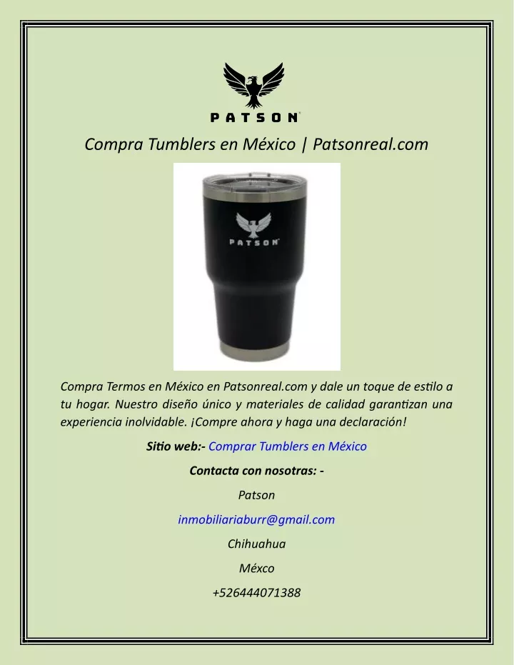 compra tumblers en m xico patsonreal com