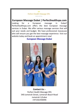 European Massage Dubai Perfecthealthspa.com