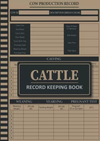 PDF_ Cattle Record Keeping Book: Cow Calf Log Book, Livestock Breeding &