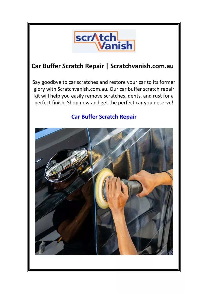 car buffer scratch repair scratchvanish com au