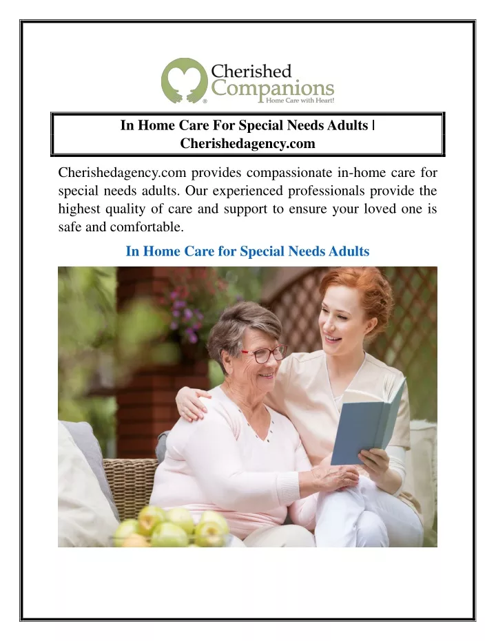 in home care for special needs adults