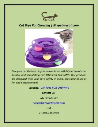 Cat Toys For Chewing  Mypetmycat