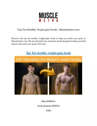 Top Ten Healthy Weight-gain Foods   Musclemetro