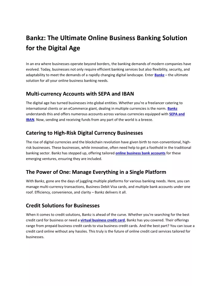 bankz the ultimate online business banking