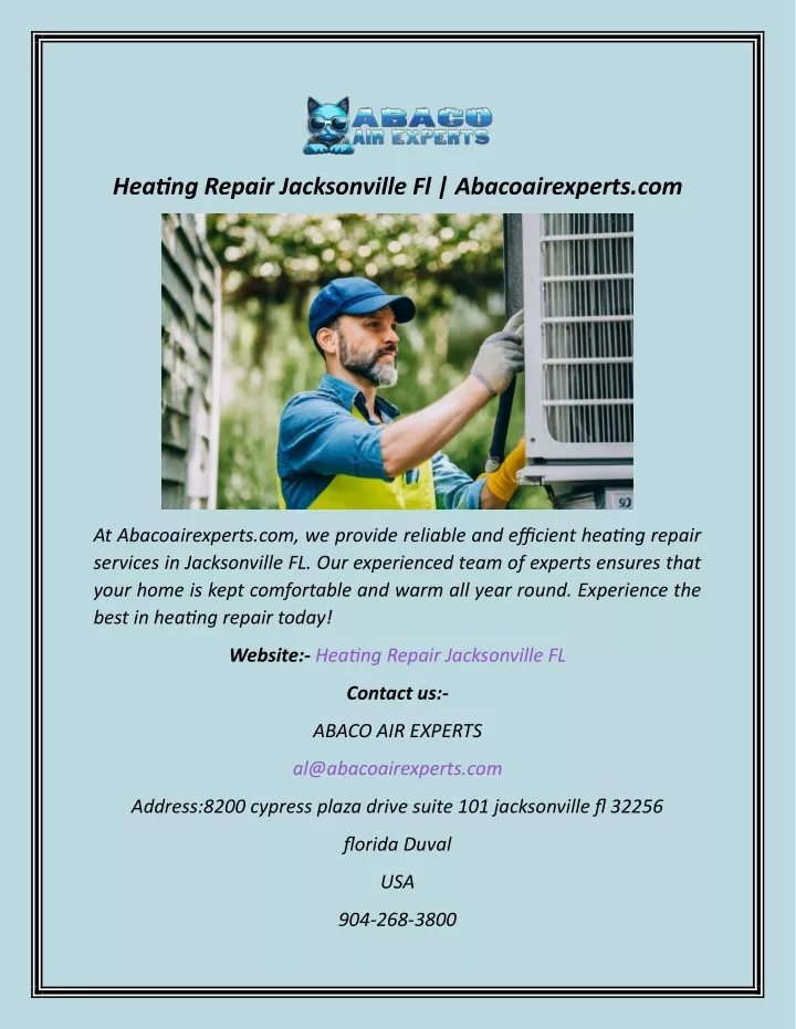 heating repair jacksonville fl abacoairexperts com