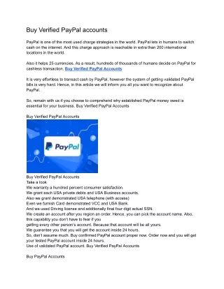 Buy Verified PayPal accounts