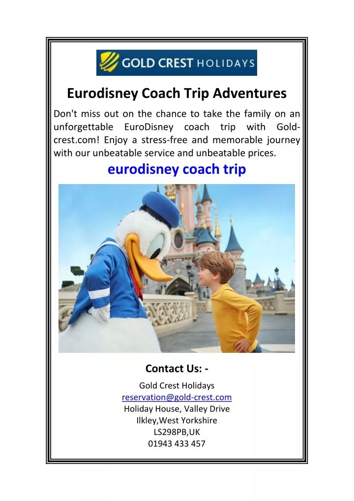 coach trip euro disney