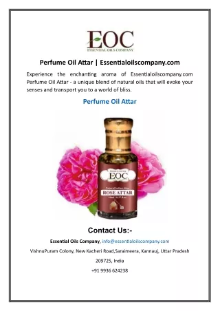 Perfume Oil Attar -- Essentialoilscompany