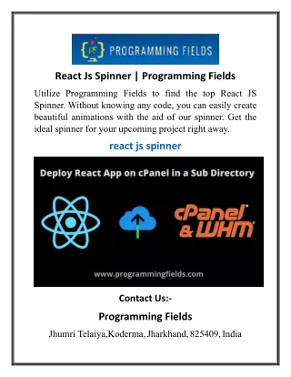 React Js Spinner | Programming Fields