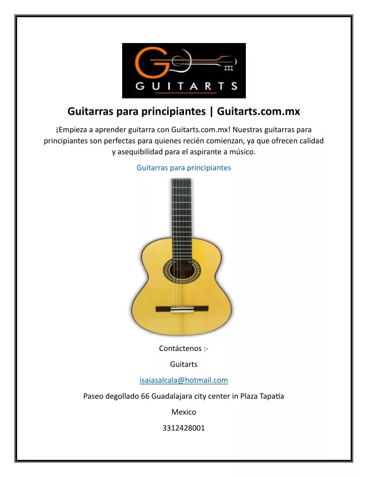 guitarras para principiantes guitarts com mx