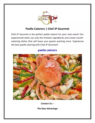 Paella Caterers   Chef JP Gourmet