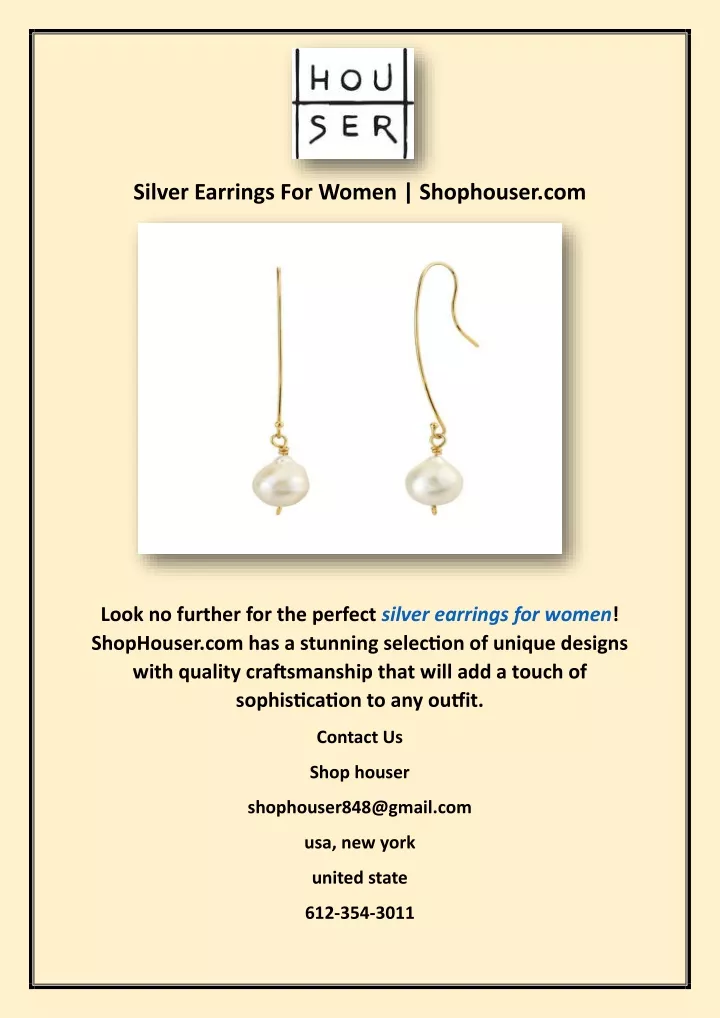 silver earrings for women shophouser com